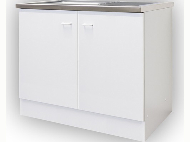 Komplettspüle mit Unterschrank 2-türig 100cm weiß
