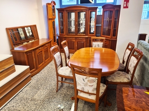 Eckvitrine eiche hell (gebraucht)