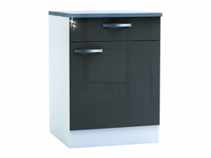 Küchenunterschrank Spicy 391803 60cm hochglanz-grau/weiss
