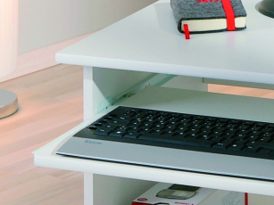 PC-Schreibtisch &quote;Pepe&quote; mit Tastaturauszug weiss (NEU)