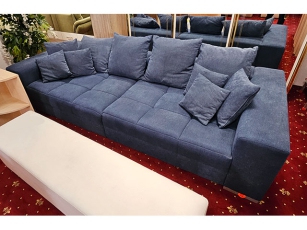 Big Sofa mit 10 Kissen blau-grau (gebraucht)