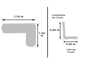 Eckcouch mit Schlaffunktion und Bettkasten glänzend beige/creme (gebraucht)