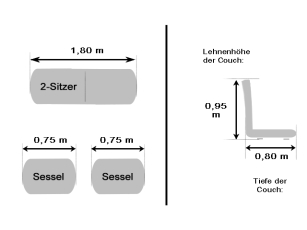 Couch 2/1/1 mit Schlaffunktion rosé (gebraucht)