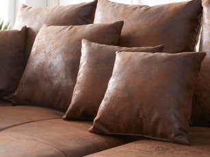 Moderne Wohnlandschaft &quote;Vanessa&quote; mit 12 Kissen braun