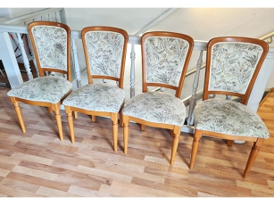 4 x Stühle gepolstert glänzend kirschbaum (gebraucht)