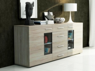 Sideboard Tango mit LED-Beleuchtung sonoma-eiche