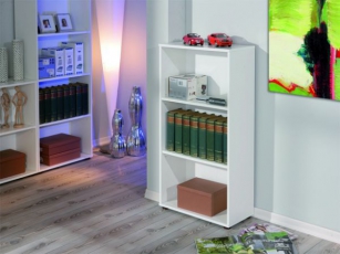 Bücherregal &quote;Arco 2&quote; mit 3 Fächern weiss