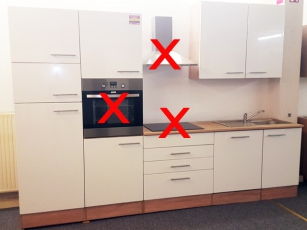 Küchenblock Laurel ohne Geräte sonoma-eiche / hochglanz-weiss (NEU)