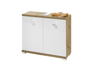 Waschbeckenunterschrank &quote;Pool&quote; hochglanz-weiss/artisan