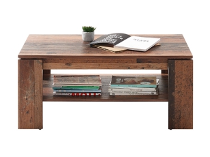 Couchtisch mit Schubkasten + Ablage "Harrison" old style