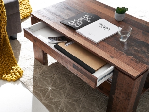 Couchtisch mit Schubkasten + Ablage "Harrison" old style