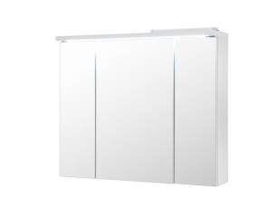 Spiegelschrank Pool 3-türig mit LED-Beleuchtung hochglanz-weiss/weiss