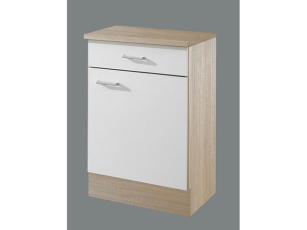 Küchenunterschrank &quote;Sonea 107-50&quote; 50cm sonoma-eiche / matt-weiss