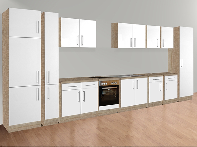 Küchenwirtschaftsschrank "Santorin 119" 50cm hochglanz-weiss/sonoma-ei