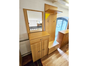 Garderobe mit Spiegel [3-teilig] orange/rot/grau (gebraucht)