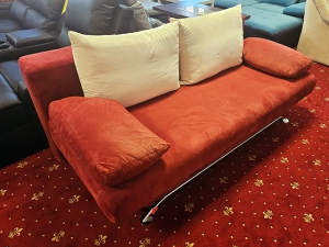 Schlafcouch mit Bettkasten und Kissen dunkelgrau (gebraucht)