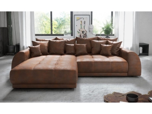 Moderne Eckcouch Step Bis mit Schlaffunktion und Bettkasten hellgrau/grau