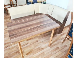 Essecke mit Stauraum + Tisch ausziehbar zwetschke/braun-beige (gebraucht)