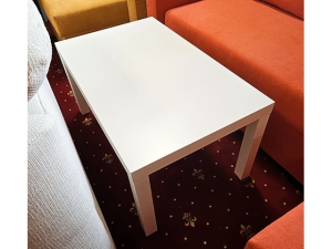 Glas-Couchtisch goldfarben (gebraucht)