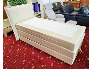 Boxspringbett elektrisch verstellbar inkl. Matratze und Topper grau (gebraucht)