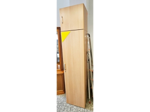 Hochwertiger Schwebetürenschrank 4-türig weiss-glas/trüffeleiche (gebraucht)