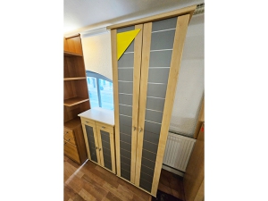 Garderobe mit Spiegel [3-teilig] sandeiche/anthrazit (gebraucht)