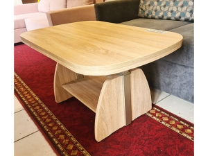 Couchtisch eiche hell mit Hubfunktion ausziehbar und höhenverstellbar (gebraucht)