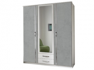 Kleiderschrank Duo 3-türig weiss-lichtgrau