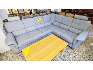 Eckledercouch + 2 Hocker dunkelgrün (gebraucht)
