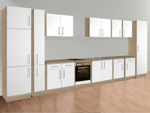 Küchenwirtschaftsschrank "Santorin 119" 50cm hochglanz-weiss/sonoma-ei