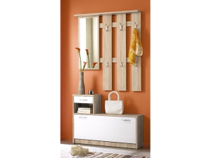 Garderobe Vera 2-teilig sonoma-eiche/weiss