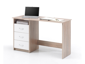 Schreibtisch Adria mit 3 Schubkästen sonoma-eiche/weiss