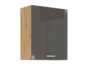 Küchenhängeschrank Artisan 60 G 60cm hochglanz-grau/artisan-eiche