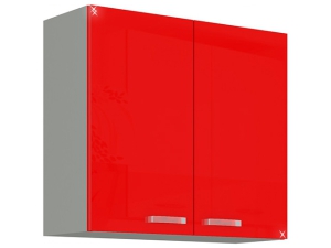 Küchenhängeschrank Rose 80 G 80cm hochglanz-rot/grau