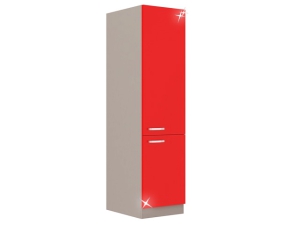 Küchenhochschrank Rose 40 DK 40cm hochglanz-rot/grau