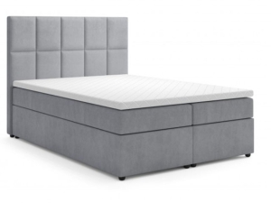 Doppelbett Platinum 140 x 200 cm inkl. Matratzen und Bettkästen grau