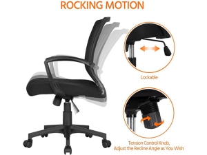 Bürostuhl Mash höhenverstellbar + Wippfunktion schwarz ergonomisch